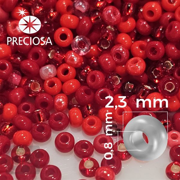 Preciosa rokajl MIX 10/0 2,3 mm PRM021 erven 50 g