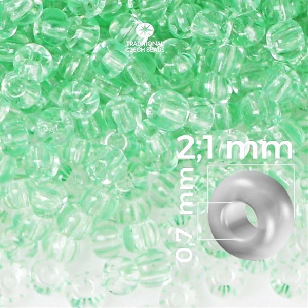 Preciosa STRIPED 11/0 2,1 mm ir Zelen 00851 50 g