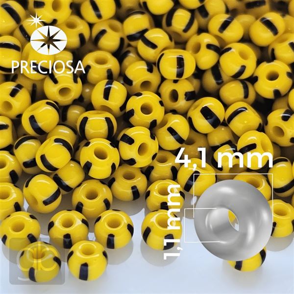 Preciosa STRIPED rokajl 6/0 4,1 mm lut ern 83490 20 g