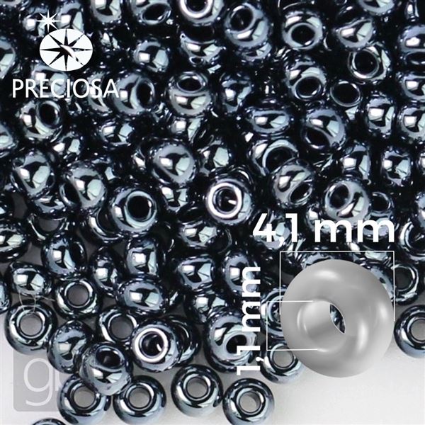 Preciosa rokajl 6/0 4,1 mm Hematit ed 49102 50 g