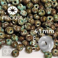 Preciosa rokajl 6/0 4,1 mm Tyrkysová Travertin 69130 50 g