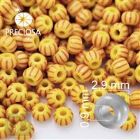 Preciosa STRIPED rokajl 8/0 2,9 mm lutá ervená 83971 50 g